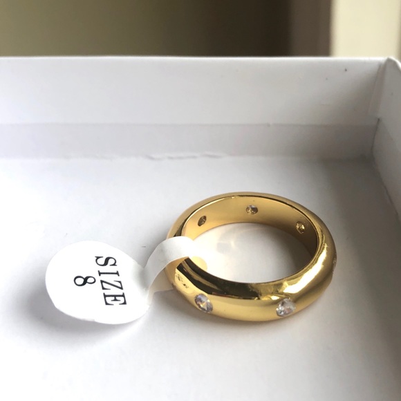 Rhinestone Gold Ring - Picture 2 of 7